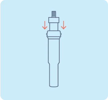 Water bottle filter being inserted into straw
