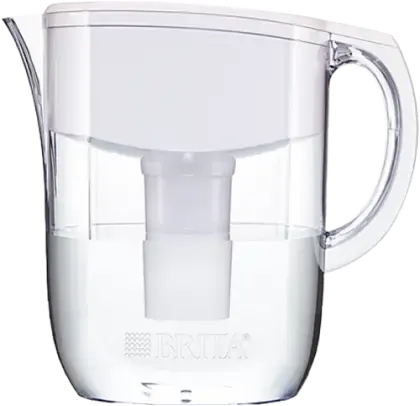 White Brita pitcher filled with water
