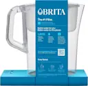 Back Profile of Champlain Water Pitcher - White in cardboard packaging