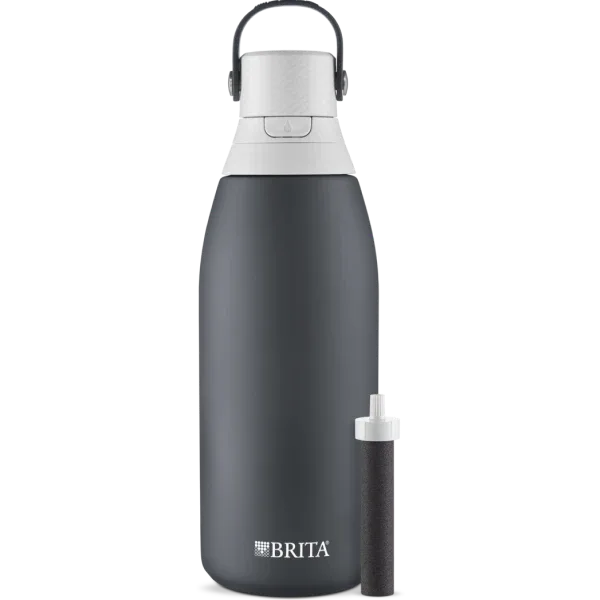 Premium Filtering Water Bottle - Stainless Steel, 32oz Carbon