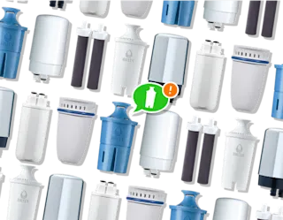 A colorful array of Brita filters with an more information icon