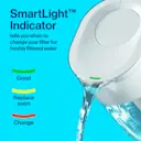 SmartLight™ Indicator tells you when to change your filter for freshly filtered water. Green is good. Yellow is replace soon. Red is change.