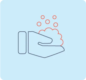 Hand with soap suds in it.