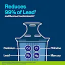 Reduces 99% of lead and the most contaminants. Such as Cadmium, Lead, Chlorine and Mercury.