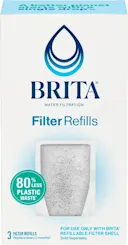 Front of Brita® Refillable Water Filtration System Filter Refills, 3 Count packaging.