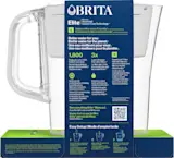 Backside of Brita Denali Pitcher with Elite Filter in packaging