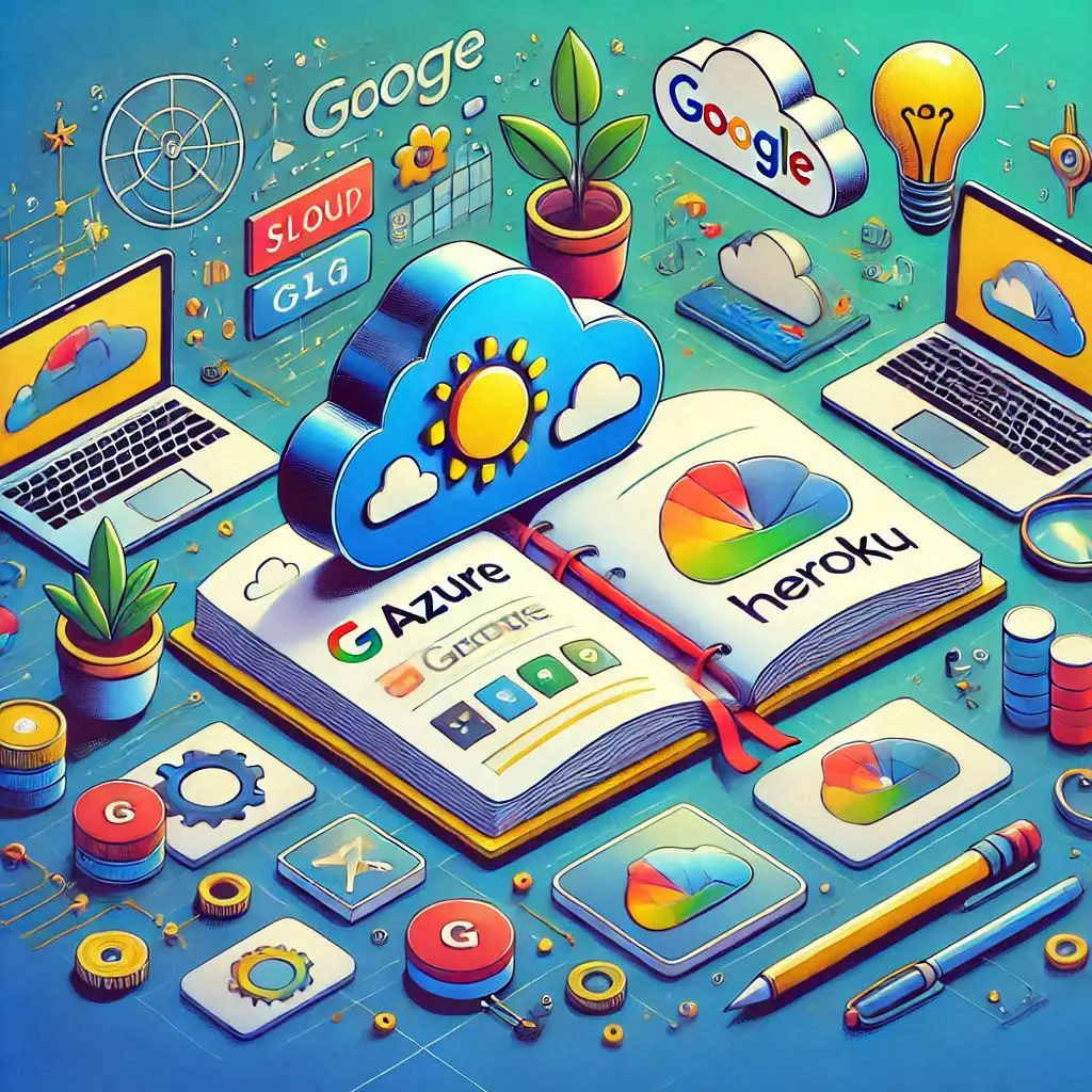 portada de un artículo de blog sobre servicios cloud Azure, Google, Heroku para alojar backend de aplicaciones.png