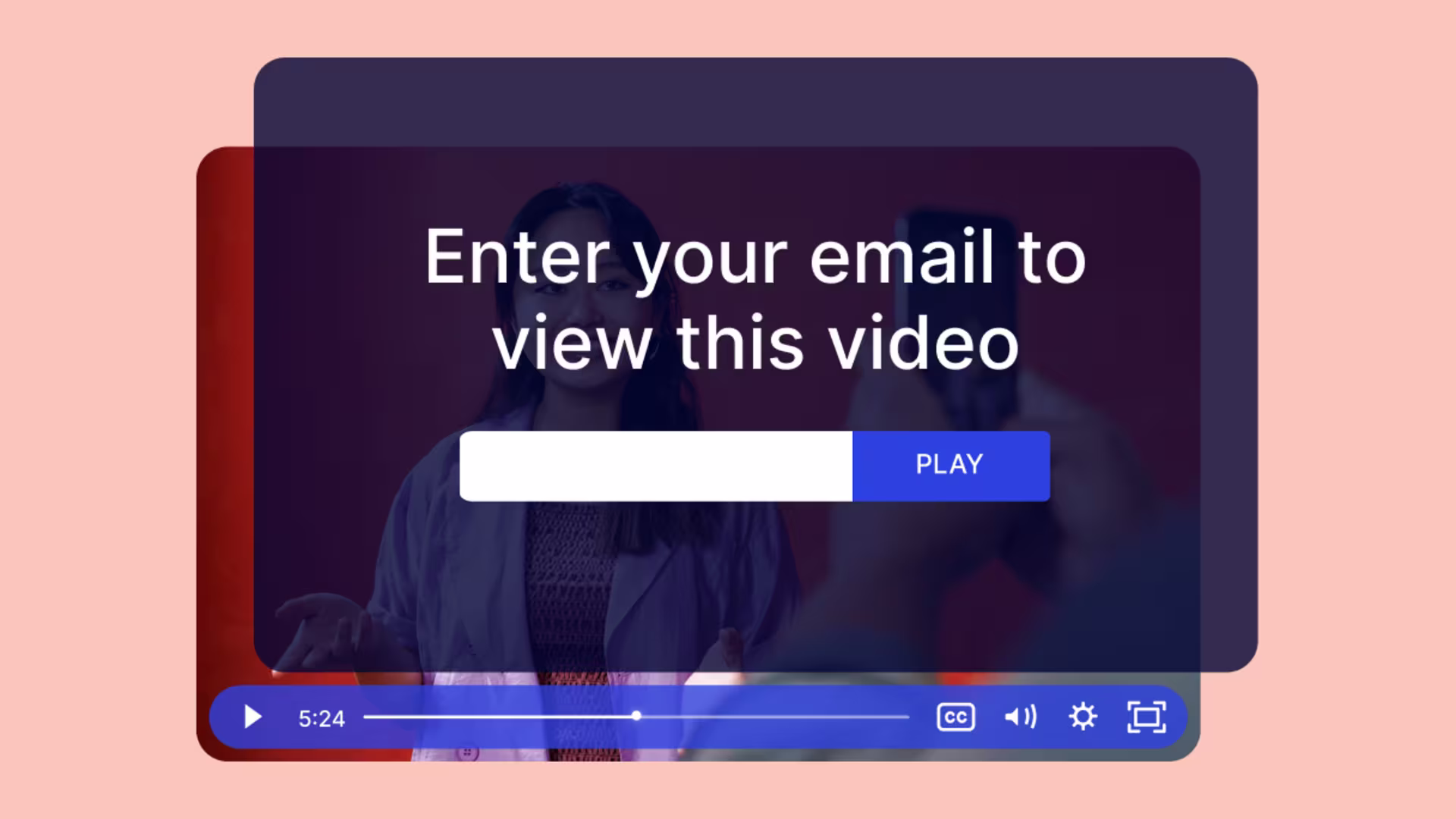 Wistia video player showing custom branding, CTAs, and lead-capture forms added to an imported video.