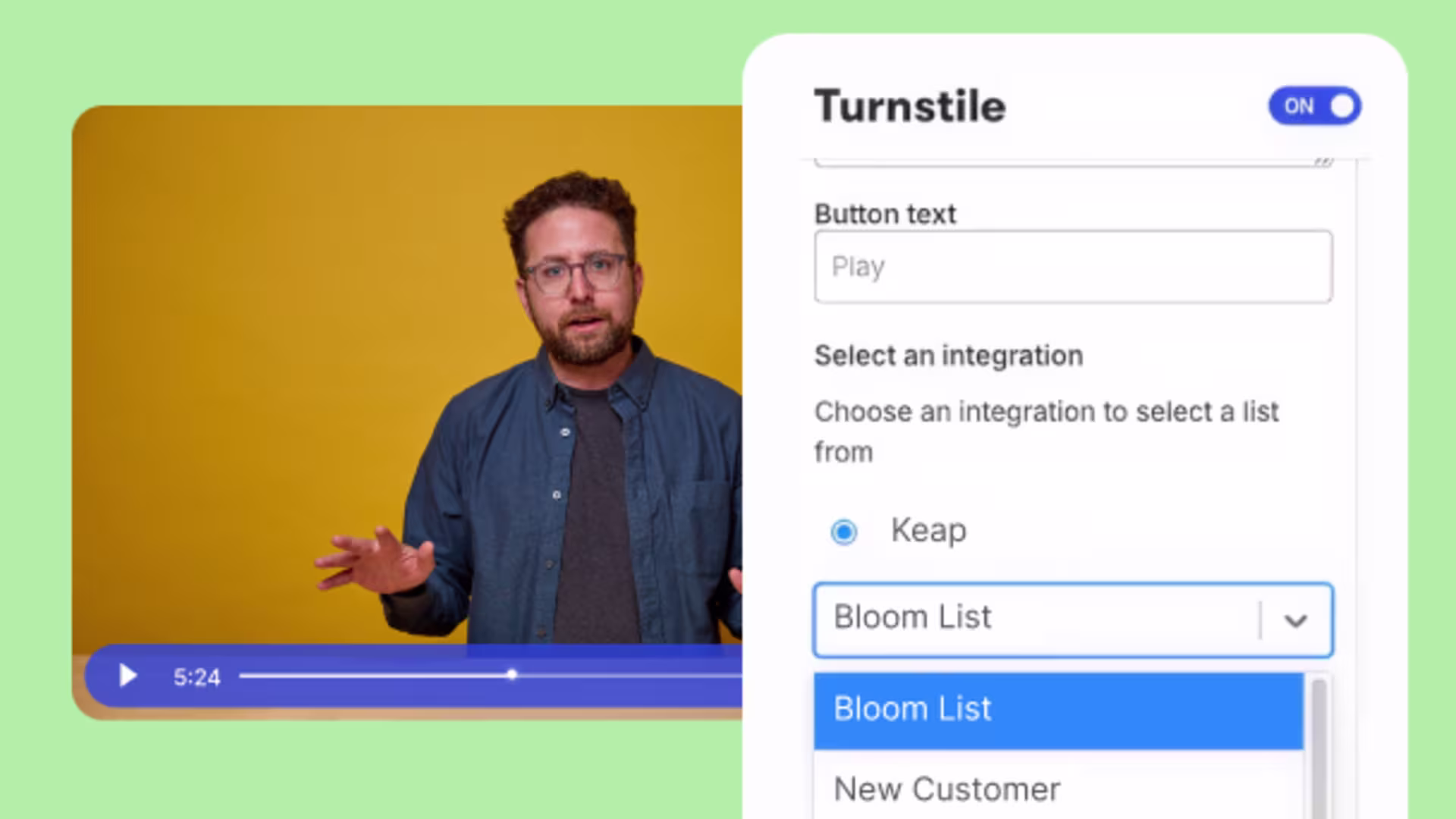 Real-time lead syncing from Wistia video directly into Keap.