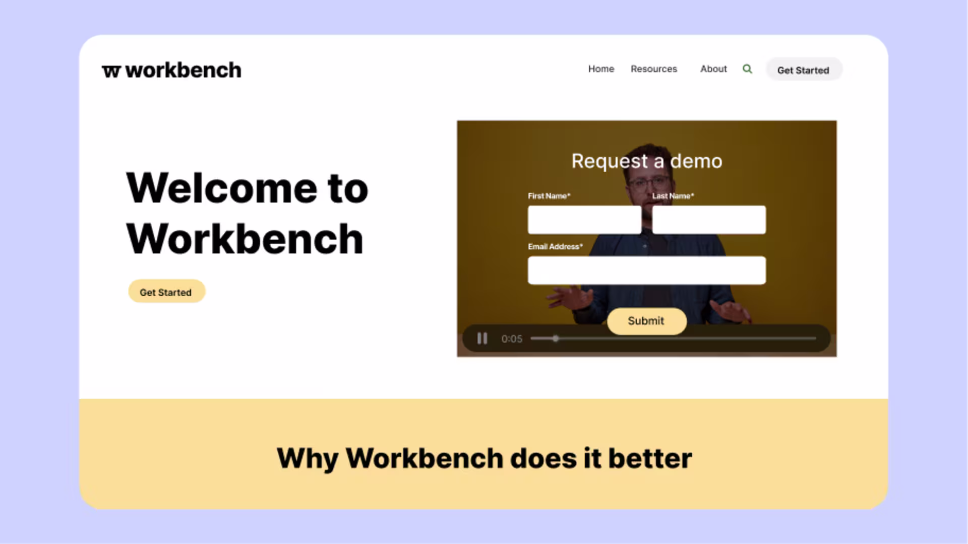 Wistia video player embedded on a GetResponse landing page to increase engagement.