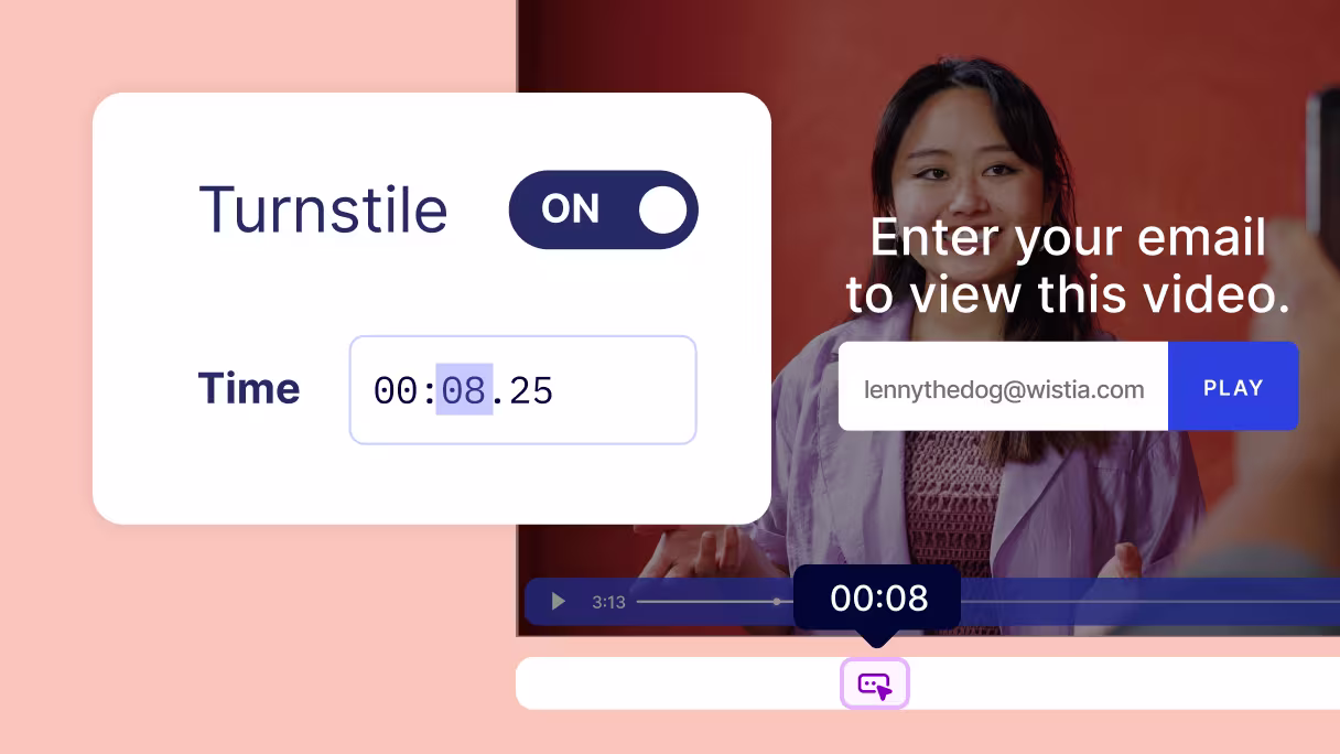 Wistia video form capturing viewer emails and automatically sending them to a connected CRM.