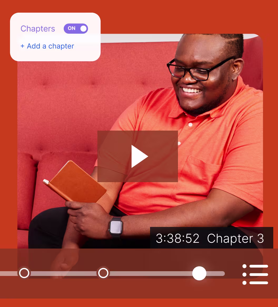 Video software UI showing chapters on a video player