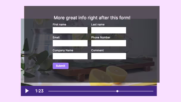  Wistia video player with embedded Marketo Engage lead-capture form.