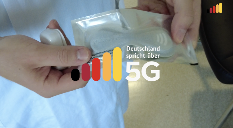 Standbild des Videos mit 5G-Logo im Krankenhaus