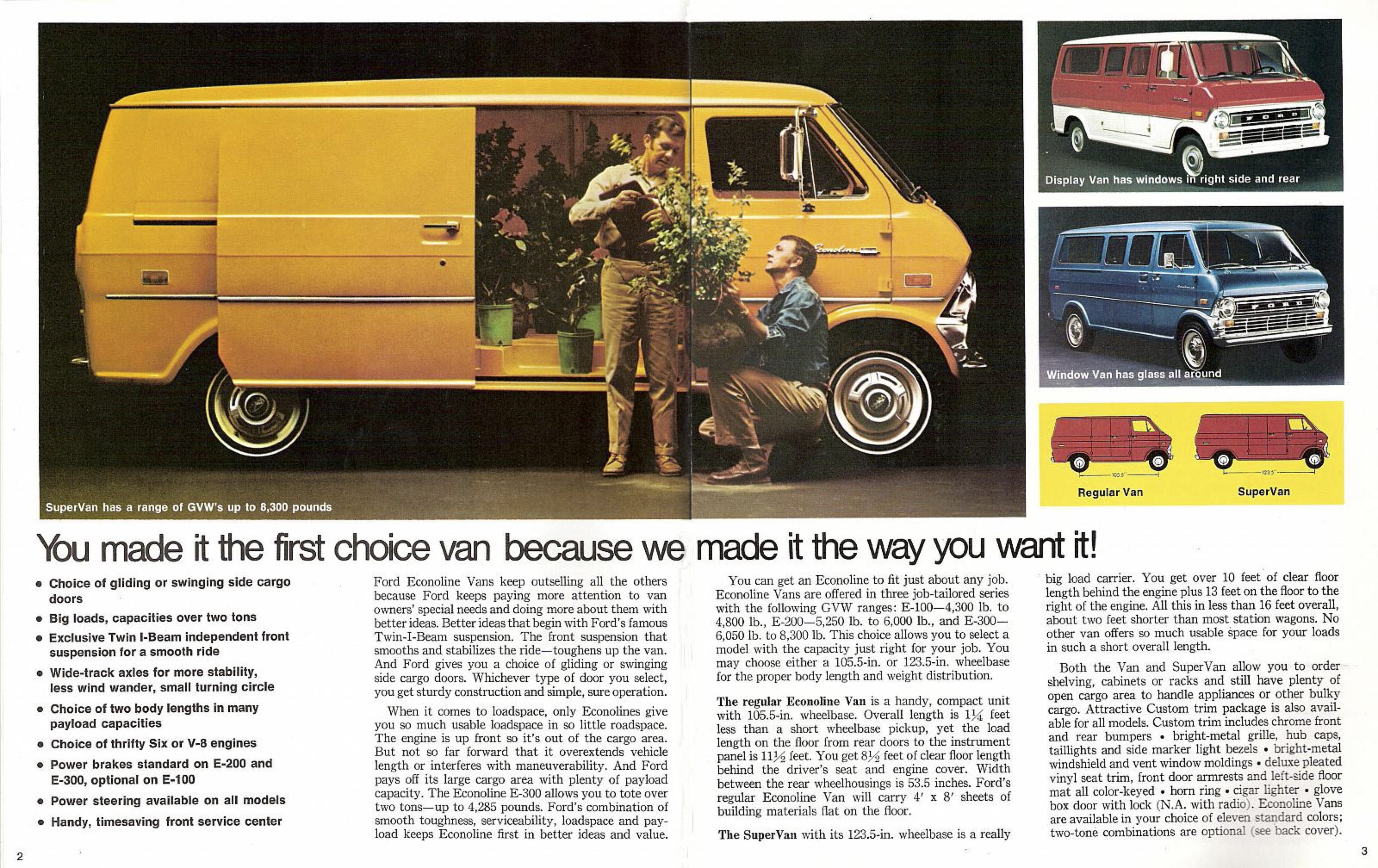 1972 FORD ECONOLINE VAN BROCHURE 72 CLUB WAGON SALES CATALOG 2 for 1 Deal! 