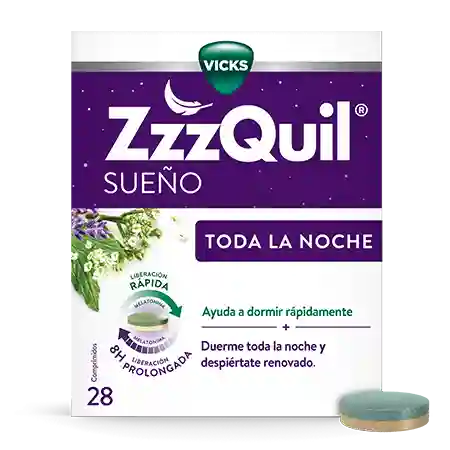 ZzzQuil Toda la Noche Comprimidos de Melatonina para dormir imagen