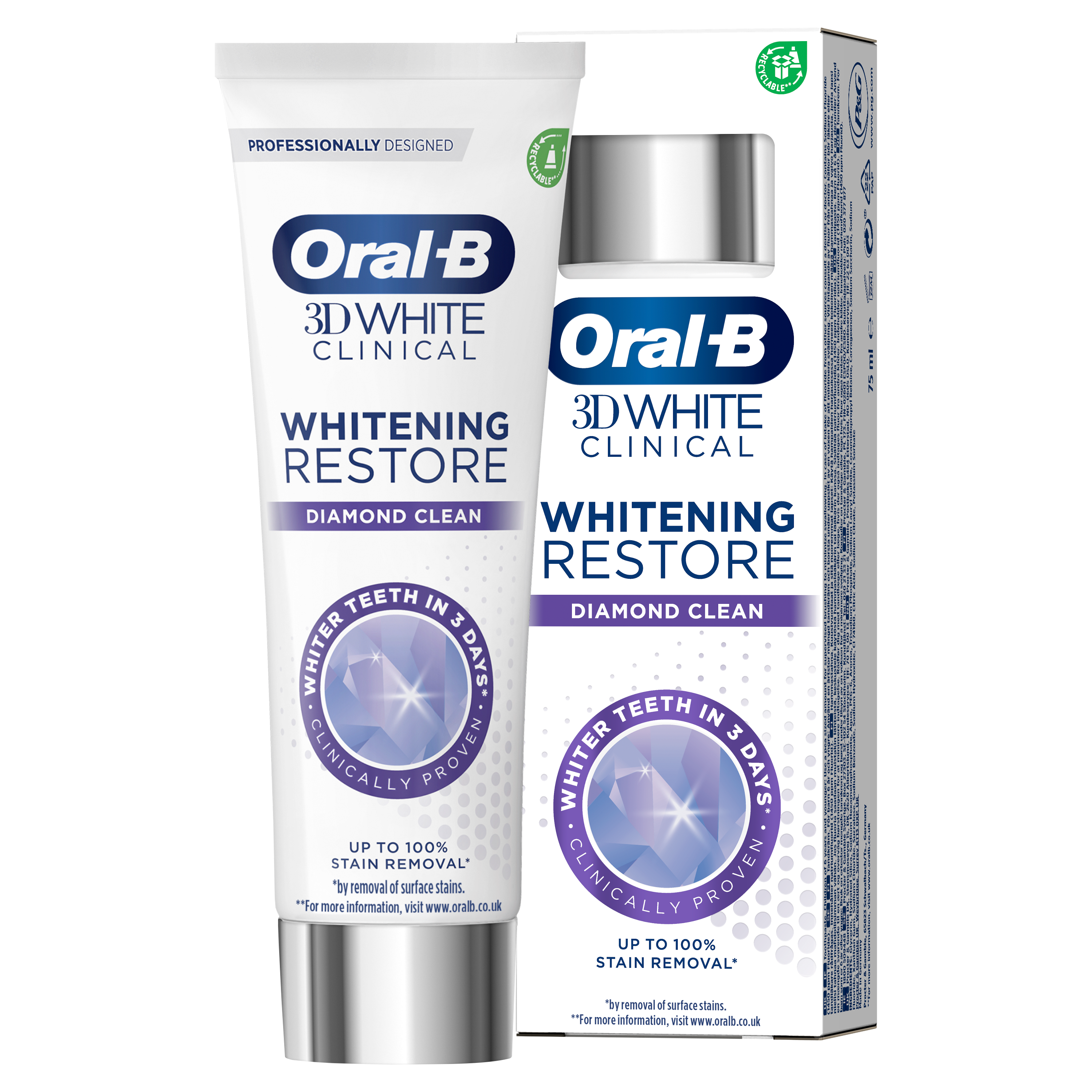 Oral-B 3D White Clinical Diamond Clean | Oral-B UK