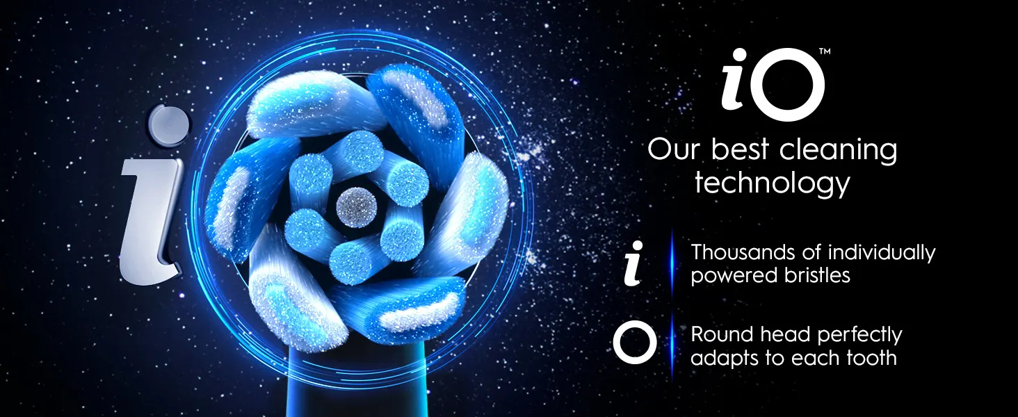 iOSense charger displaying feedback features: position detection, brushing timer and pressure sensor 