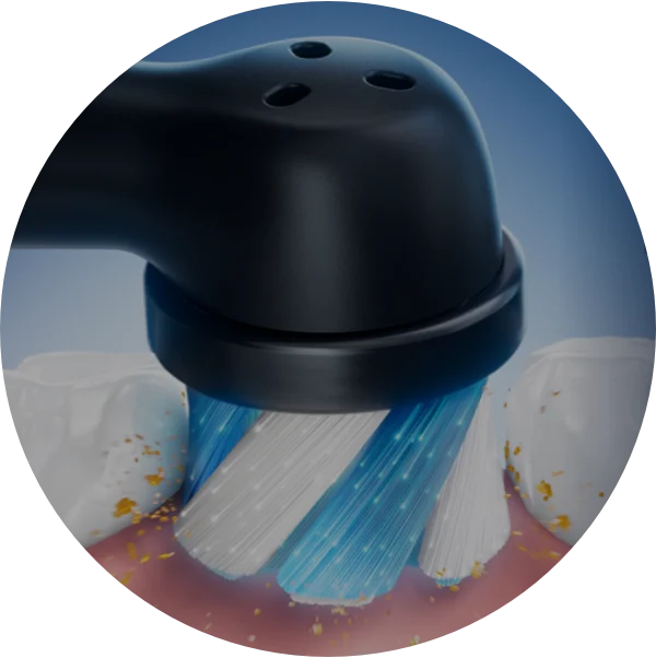 Oral-B's dental professional-inspired round brush head 