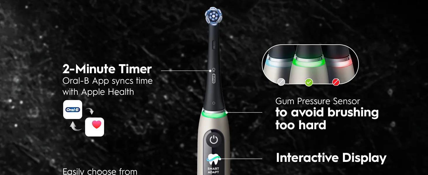 Oral-B electric toothbrush featuring 2-minute timer, gum pressure sensor and interactive display 
