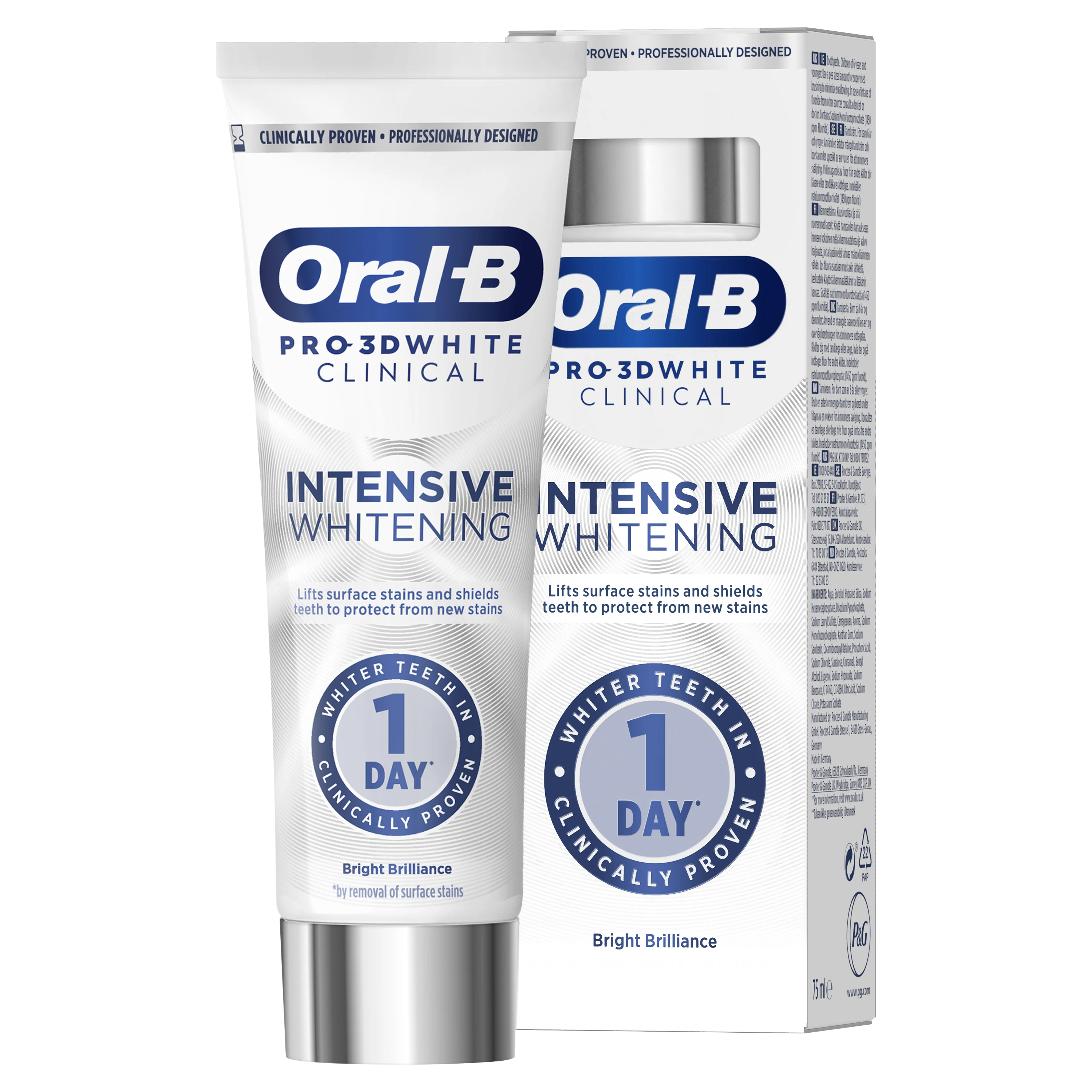 Oral-B Pro 3D White Clinical Intensive Whitening Bright Brilliance Toothpaste - Main 