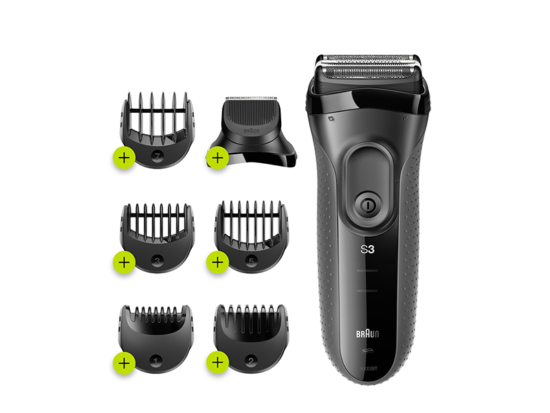 Afeitadora eléctrica 3 en 1 Braun Series 3 Shave&Style 3010BT, Afeitadora  Wet&Dry para hombre con recortadora de barba de precisión y 5 peines,  afeitadora recargable e inalámbrica, negra/azul