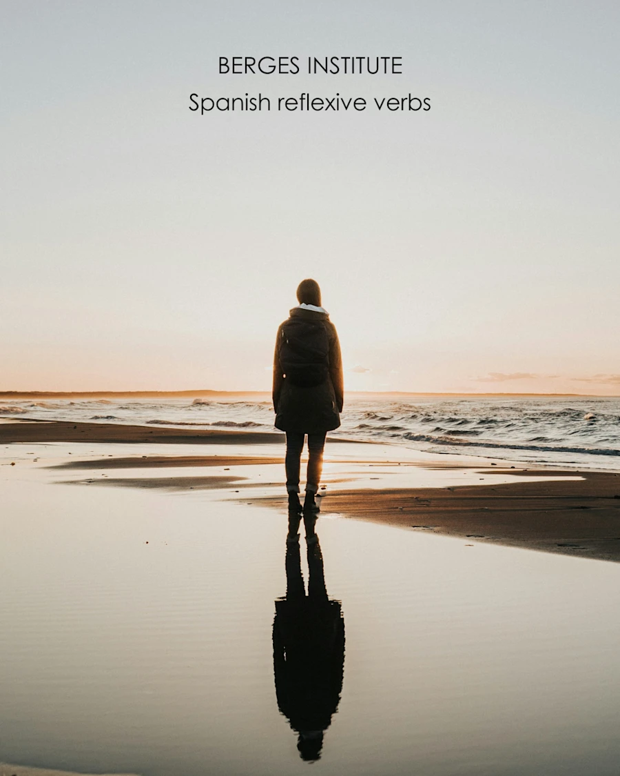 A woman and her reflection on the water