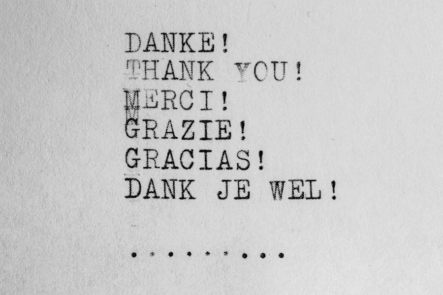 Thank you in multiple languages
