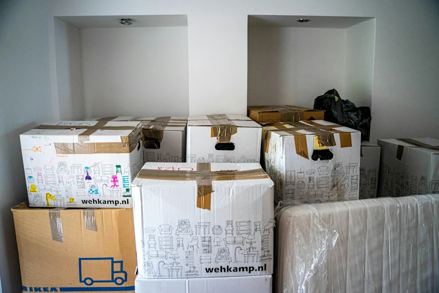 Several moving boxes