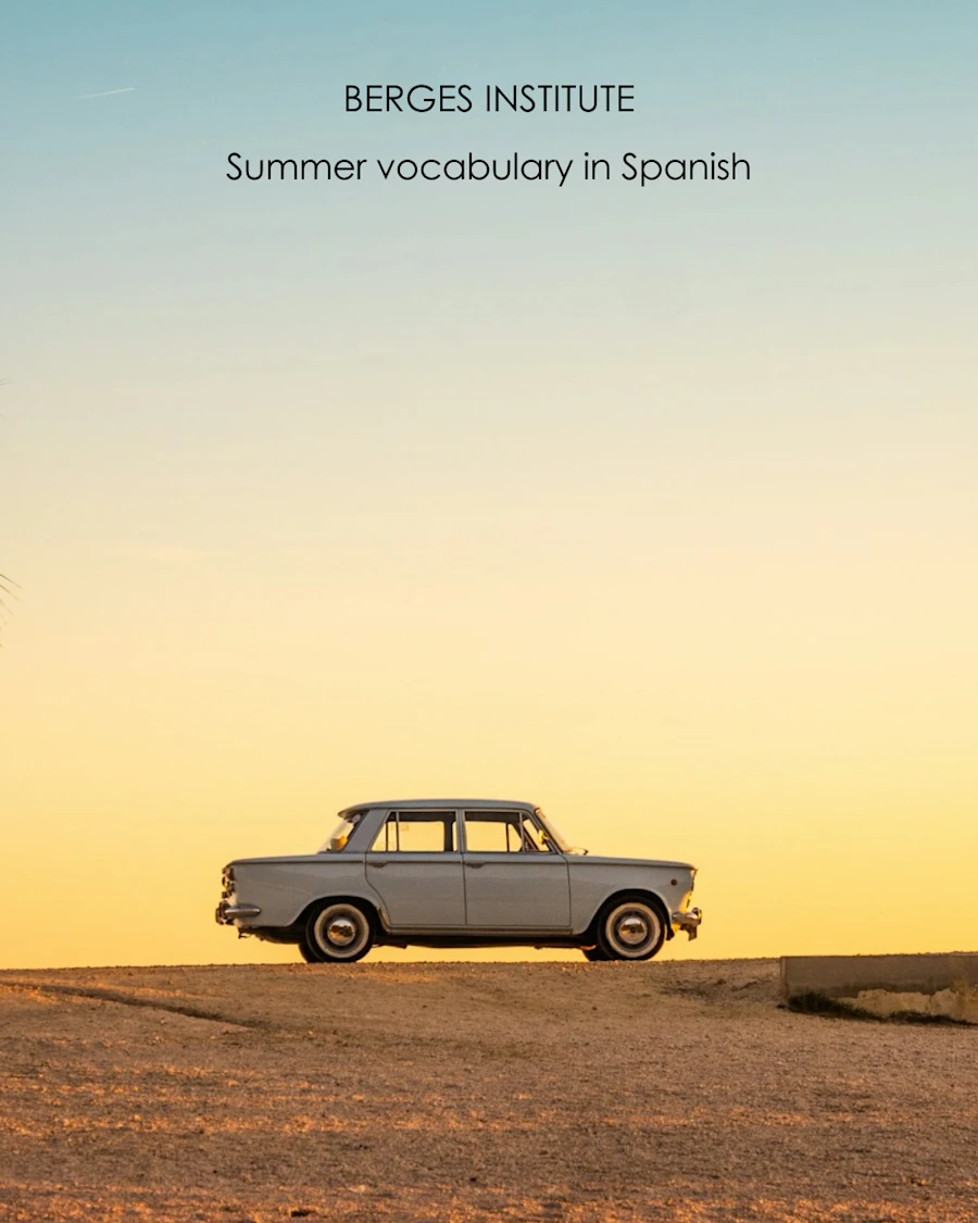 A vintage car under the sun in the Summer