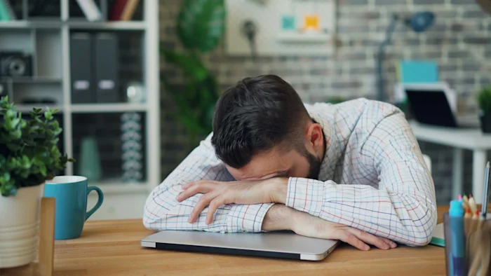 A tired man