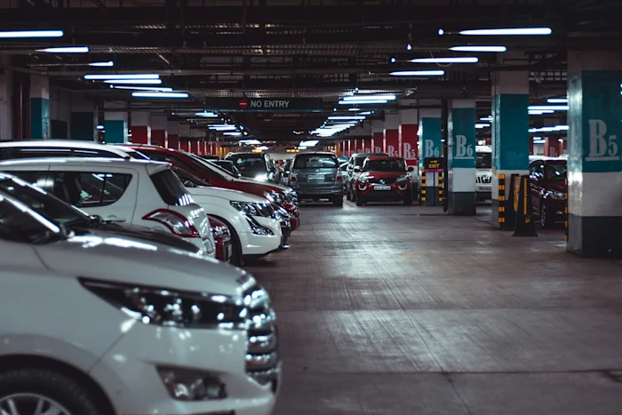 Cars parked in a parking lot