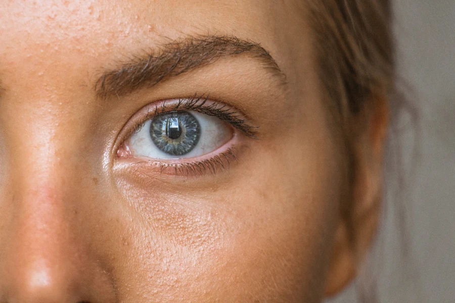 A woman's left eye