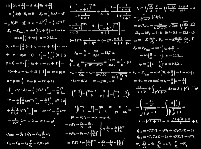 Una pizarra con fórmulas