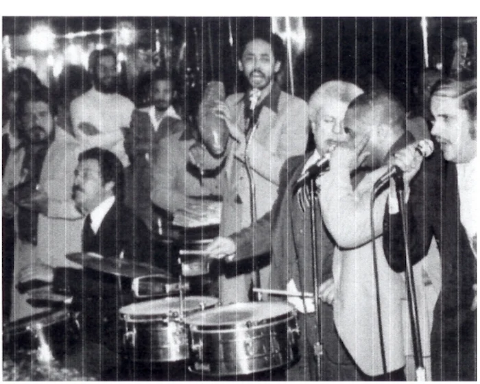 Roger Dawson with Tito Puente at the Corso, New York City 1976