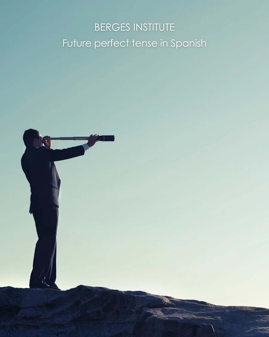 A man looking through a telescope from a hill