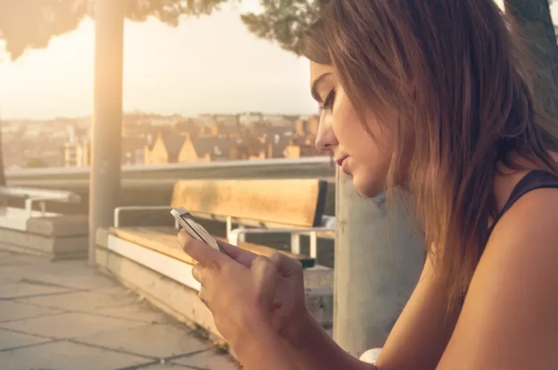 A woman on her phone