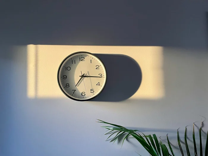 A clock on a wall