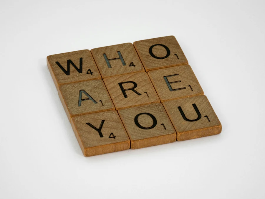 Scrabble letters saying who are you