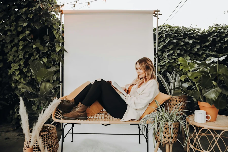 A woman reading a book