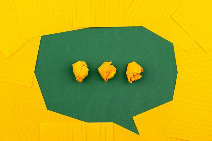 A speech bubble made out of paper