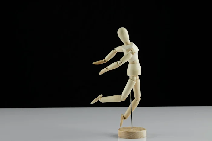 A wooden human model