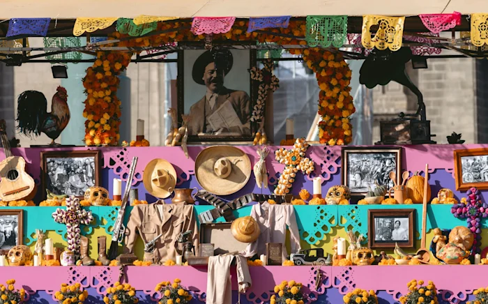 An altar for Day of the Dead or Día de muertos in Ciudad de Mexico