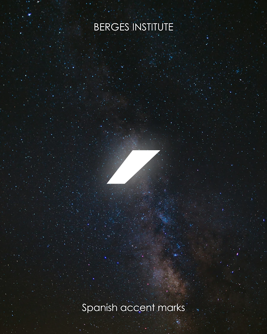 An accent mark in space