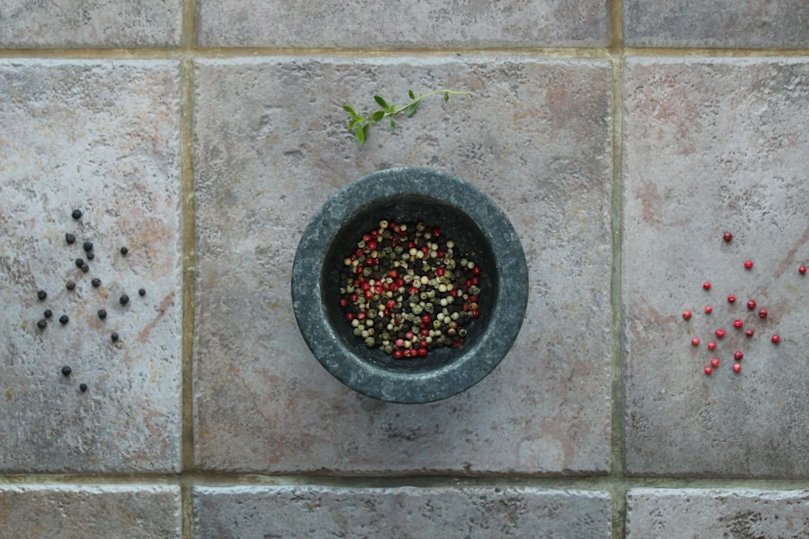 A bowl with black pepper