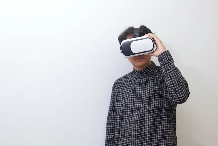 A man using a VR set
