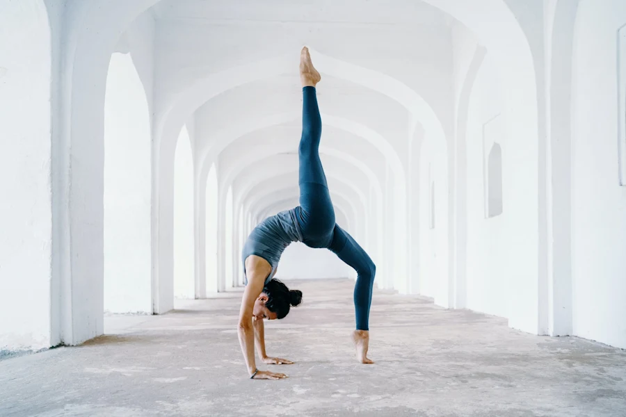 A woman doing yoga