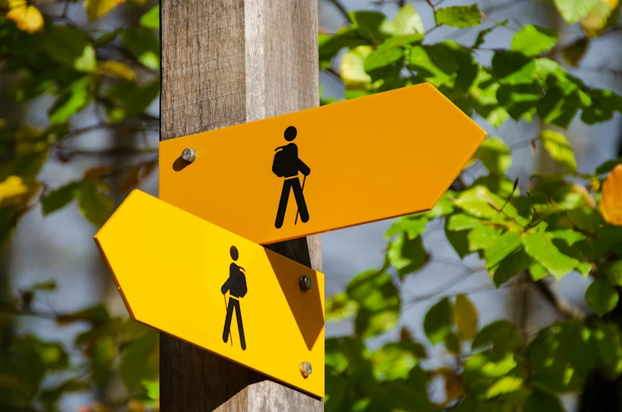 A sign with two different possible paths