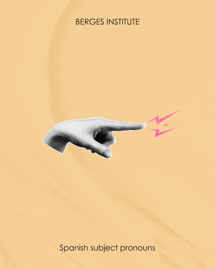 A pointing finger over an orange background