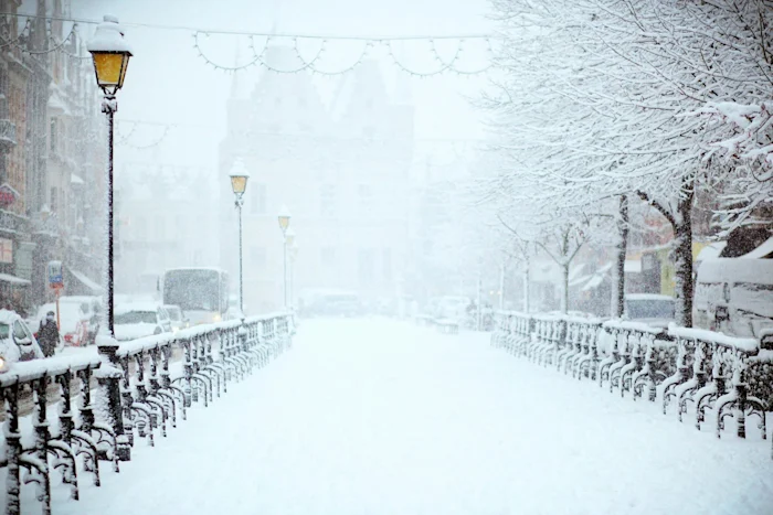 A road covered in snow
